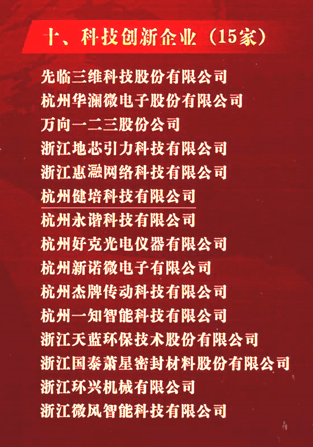 喜讯：健培科技荣登“萧山区百强企业”-新闻动态|健培科技